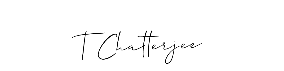 Design your own signature with our free online signature maker. With this signature software, you can create a handwritten (Allison_Script) signature for name T Chatterjee. T Chatterjee signature style 2 images and pictures png