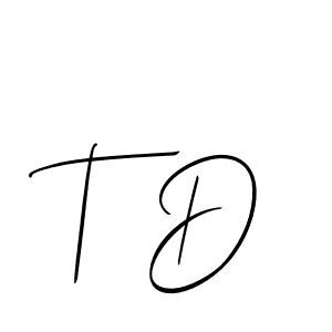 Make a short T D signature style. Manage your documents anywhere anytime using Allison_Script. Create and add eSignatures, submit forms, share and send files easily. T D signature style 2 images and pictures png