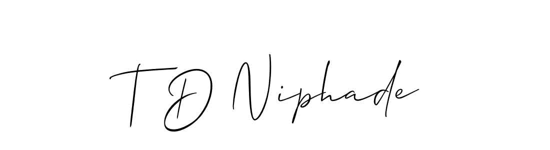 Create a beautiful signature design for name T D Niphade. With this signature (Allison_Script) fonts, you can make a handwritten signature for free. T D Niphade signature style 2 images and pictures png