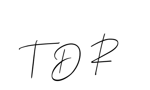 Also You can easily find your signature by using the search form. We will create T D R name handwritten signature images for you free of cost using Allison_Script sign style. T D R signature style 2 images and pictures png