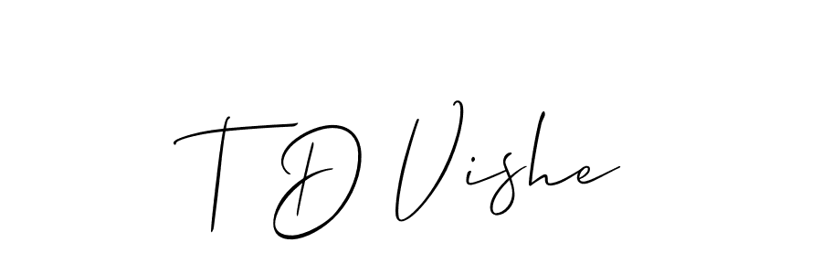 Make a beautiful signature design for name T D Vishe. With this signature (Allison_Script) style, you can create a handwritten signature for free. T D Vishe signature style 2 images and pictures png