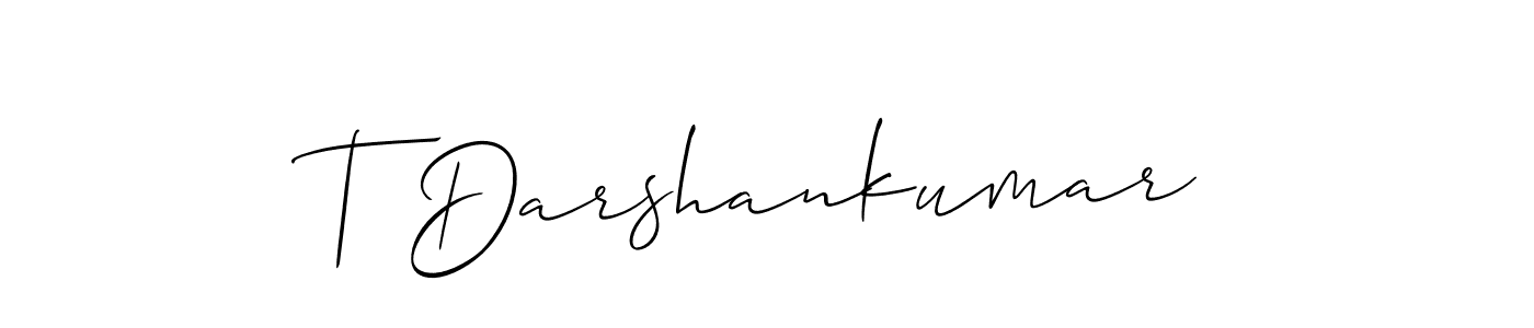 Make a beautiful signature design for name T Darshankumar. With this signature (Allison_Script) style, you can create a handwritten signature for free. T Darshankumar signature style 2 images and pictures png