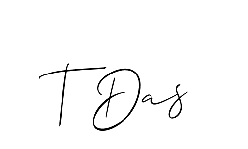 Create a beautiful signature design for name T Das. With this signature (Allison_Script) fonts, you can make a handwritten signature for free. T Das signature style 2 images and pictures png