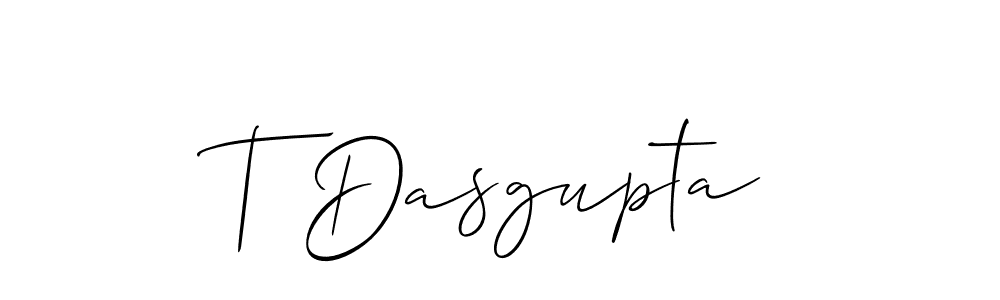 T Dasgupta stylish signature style. Best Handwritten Sign (Allison_Script) for my name. Handwritten Signature Collection Ideas for my name T Dasgupta. T Dasgupta signature style 2 images and pictures png