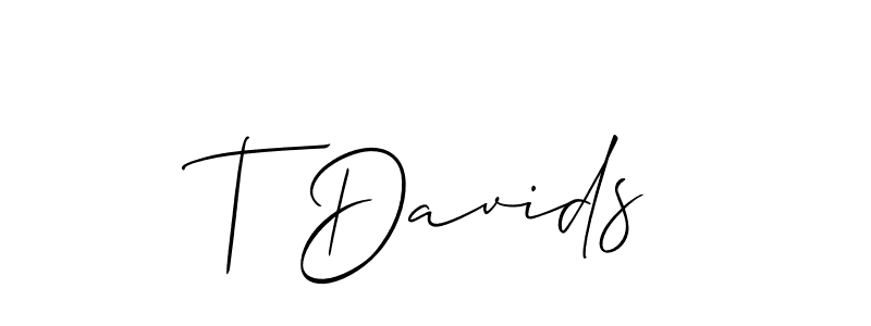 Check out images of Autograph of T Davids name. Actor T Davids Signature Style. Allison_Script is a professional sign style online. T Davids signature style 2 images and pictures png