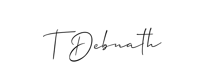 if you are searching for the best signature style for your name T Debnath. so please give up your signature search. here we have designed multiple signature styles  using Allison_Script. T Debnath signature style 2 images and pictures png