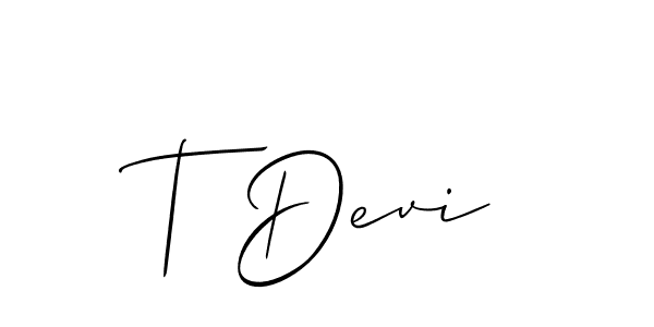 Create a beautiful signature design for name T Devi. With this signature (Allison_Script) fonts, you can make a handwritten signature for free. T Devi signature style 2 images and pictures png