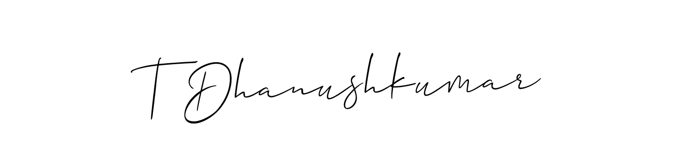 T Dhanushkumar stylish signature style. Best Handwritten Sign (Allison_Script) for my name. Handwritten Signature Collection Ideas for my name T Dhanushkumar. T Dhanushkumar signature style 2 images and pictures png