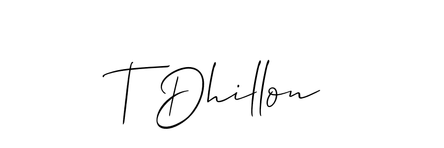 This is the best signature style for the T Dhillon name. Also you like these signature font (Allison_Script). Mix name signature. T Dhillon signature style 2 images and pictures png