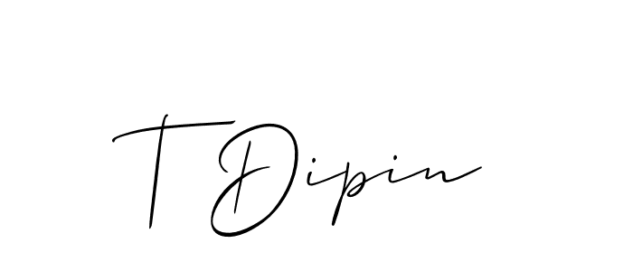 Make a short T Dipin signature style. Manage your documents anywhere anytime using Allison_Script. Create and add eSignatures, submit forms, share and send files easily. T Dipin signature style 2 images and pictures png