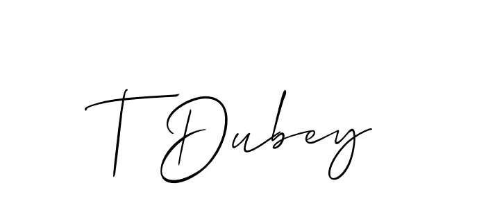 How to make T Dubey name signature. Use Allison_Script style for creating short signs online. This is the latest handwritten sign. T Dubey signature style 2 images and pictures png