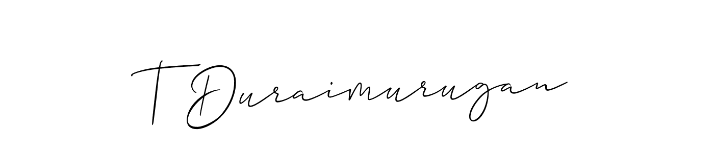Allison_Script is a professional signature style that is perfect for those who want to add a touch of class to their signature. It is also a great choice for those who want to make their signature more unique. Get T Duraimurugan name to fancy signature for free. T Duraimurugan signature style 2 images and pictures png