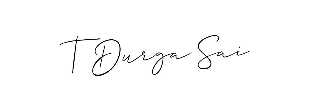 Similarly Allison_Script is the best handwritten signature design. Signature creator online .You can use it as an online autograph creator for name T Durga Sai. T Durga Sai signature style 2 images and pictures png