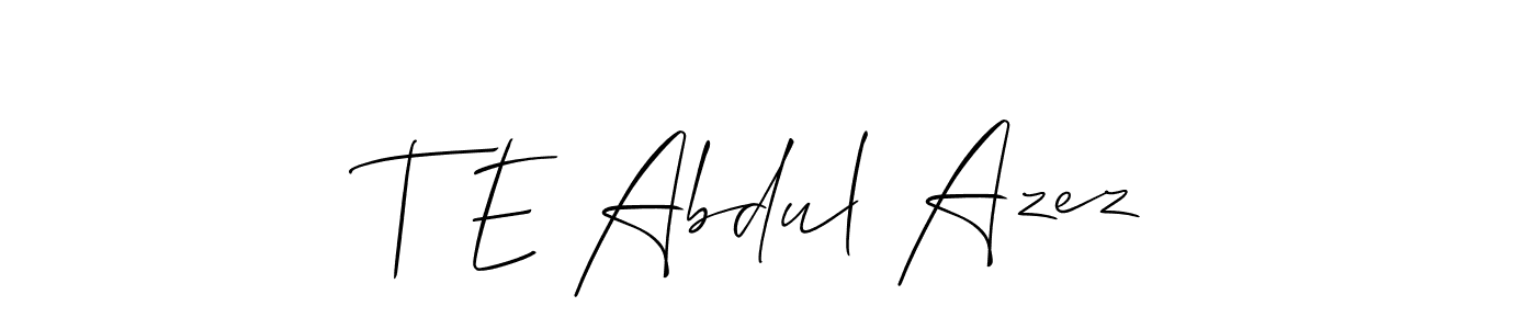 It looks lik you need a new signature style for name T E Abdul Azez. Design unique handwritten (Allison_Script) signature with our free signature maker in just a few clicks. T E Abdul Azez signature style 2 images and pictures png