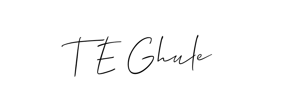Similarly Allison_Script is the best handwritten signature design. Signature creator online .You can use it as an online autograph creator for name T E Ghule. T E Ghule signature style 2 images and pictures png