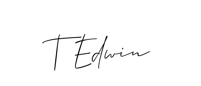 if you are searching for the best signature style for your name T Edwin. so please give up your signature search. here we have designed multiple signature styles  using Allison_Script. T Edwin signature style 2 images and pictures png