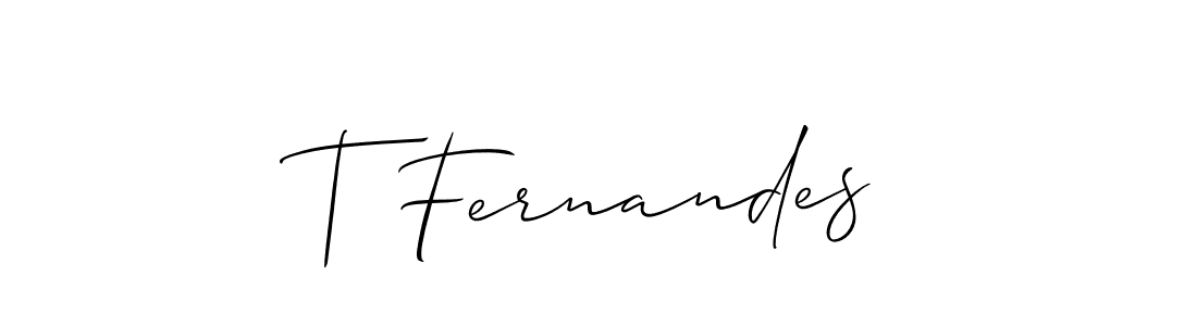 Also we have T Fernandes name is the best signature style. Create professional handwritten signature collection using Allison_Script autograph style. T Fernandes signature style 2 images and pictures png