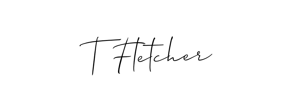 T Fletcher stylish signature style. Best Handwritten Sign (Allison_Script) for my name. Handwritten Signature Collection Ideas for my name T Fletcher. T Fletcher signature style 2 images and pictures png