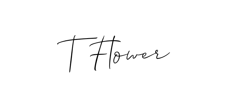 Make a beautiful signature design for name T Flower. With this signature (Allison_Script) style, you can create a handwritten signature for free. T Flower signature style 2 images and pictures png
