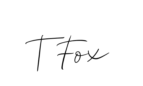 T Fox stylish signature style. Best Handwritten Sign (Allison_Script) for my name. Handwritten Signature Collection Ideas for my name T Fox. T Fox signature style 2 images and pictures png