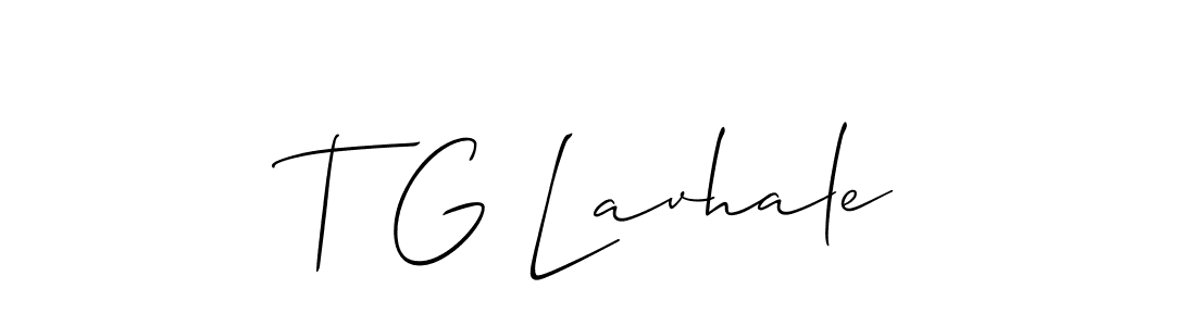 You should practise on your own different ways (Allison_Script) to write your name (T G Lavhale) in signature. don't let someone else do it for you. T G Lavhale signature style 2 images and pictures png