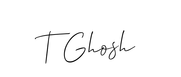 Create a beautiful signature design for name T Ghosh. With this signature (Allison_Script) fonts, you can make a handwritten signature for free. T Ghosh signature style 2 images and pictures png