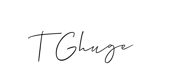 Also You can easily find your signature by using the search form. We will create T Ghuge name handwritten signature images for you free of cost using Allison_Script sign style. T Ghuge signature style 2 images and pictures png