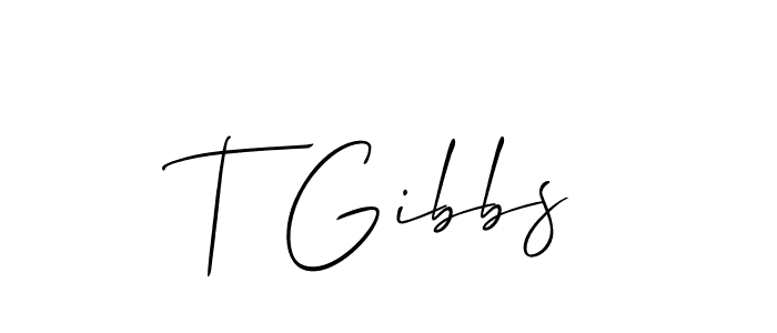 Also we have T Gibbs name is the best signature style. Create professional handwritten signature collection using Allison_Script autograph style. T Gibbs signature style 2 images and pictures png