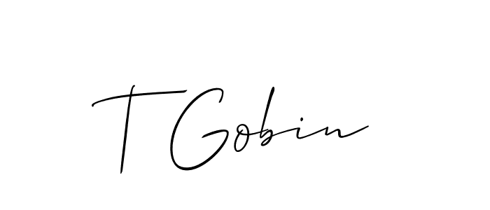 Also You can easily find your signature by using the search form. We will create T Gobin name handwritten signature images for you free of cost using Allison_Script sign style. T Gobin signature style 2 images and pictures png