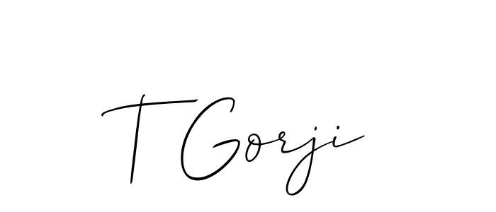 Make a short T Gorji signature style. Manage your documents anywhere anytime using Allison_Script. Create and add eSignatures, submit forms, share and send files easily. T Gorji signature style 2 images and pictures png