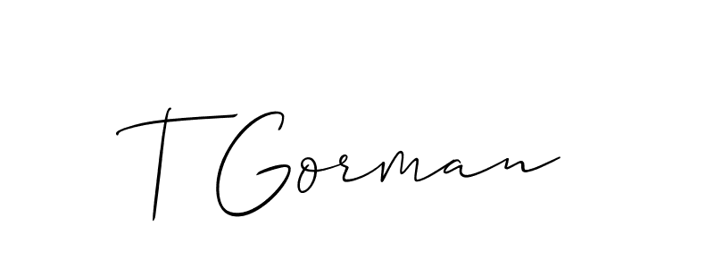 Make a short T Gorman signature style. Manage your documents anywhere anytime using Allison_Script. Create and add eSignatures, submit forms, share and send files easily. T Gorman signature style 2 images and pictures png