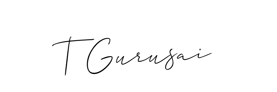 You should practise on your own different ways (Allison_Script) to write your name (T Gurusai) in signature. don't let someone else do it for you. T Gurusai signature style 2 images and pictures png