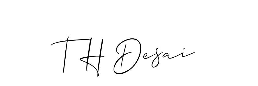 Make a short T H Desai signature style. Manage your documents anywhere anytime using Allison_Script. Create and add eSignatures, submit forms, share and send files easily. T H Desai signature style 2 images and pictures png