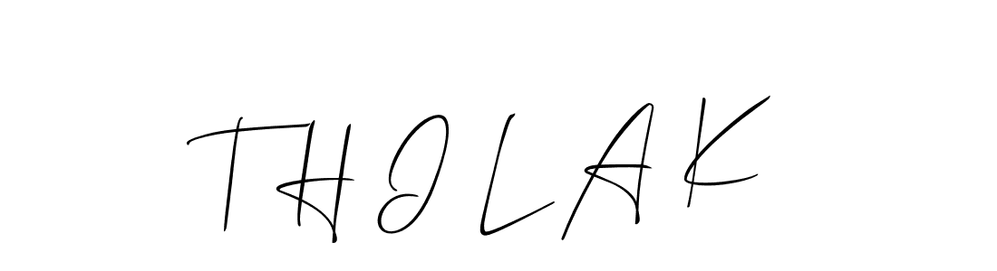 Also You can easily find your signature by using the search form. We will create T H I L A K name handwritten signature images for you free of cost using Allison_Script sign style. T H I L A K signature style 2 images and pictures png