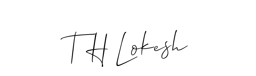 Also we have T H Lokesh name is the best signature style. Create professional handwritten signature collection using Allison_Script autograph style. T H Lokesh signature style 2 images and pictures png