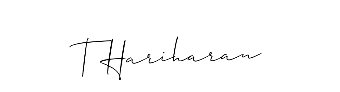 Allison_Script is a professional signature style that is perfect for those who want to add a touch of class to their signature. It is also a great choice for those who want to make their signature more unique. Get T Hariharan name to fancy signature for free. T Hariharan signature style 2 images and pictures png