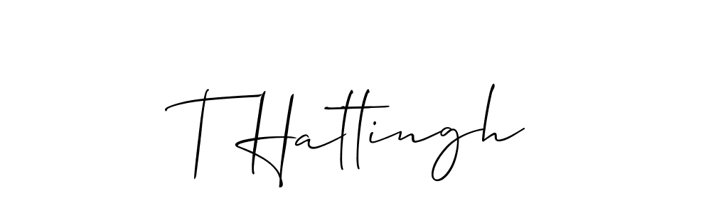 You should practise on your own different ways (Allison_Script) to write your name (T Hattingh) in signature. don't let someone else do it for you. T Hattingh signature style 2 images and pictures png