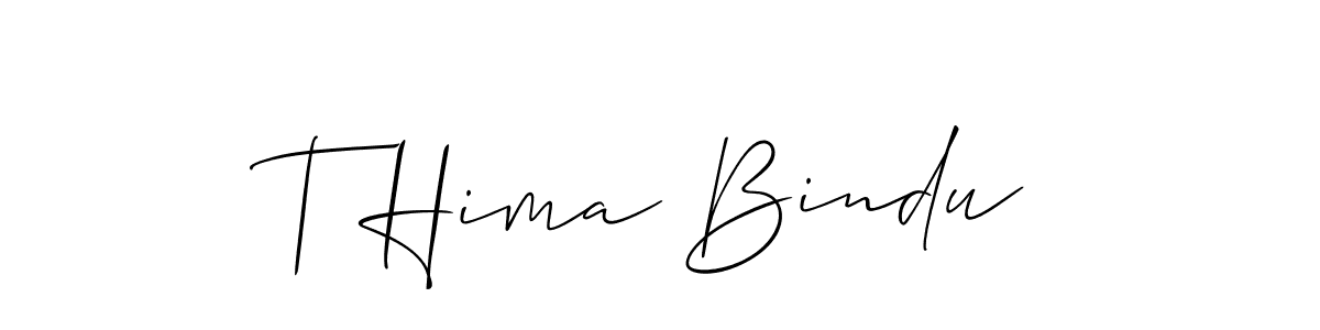 Design your own signature with our free online signature maker. With this signature software, you can create a handwritten (Allison_Script) signature for name T Hima Bindu. T Hima Bindu signature style 2 images and pictures png