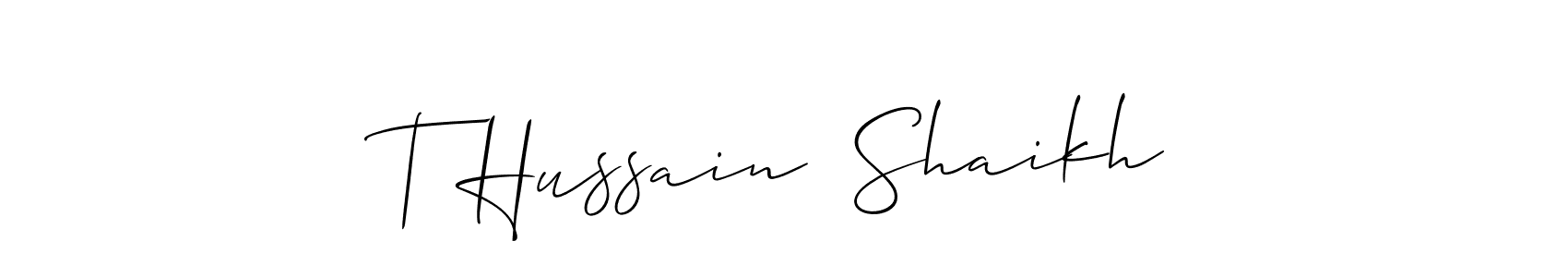 Check out images of Autograph of T Hussain  Shaikh name. Actor T Hussain  Shaikh Signature Style. Allison_Script is a professional sign style online. T Hussain  Shaikh signature style 2 images and pictures png