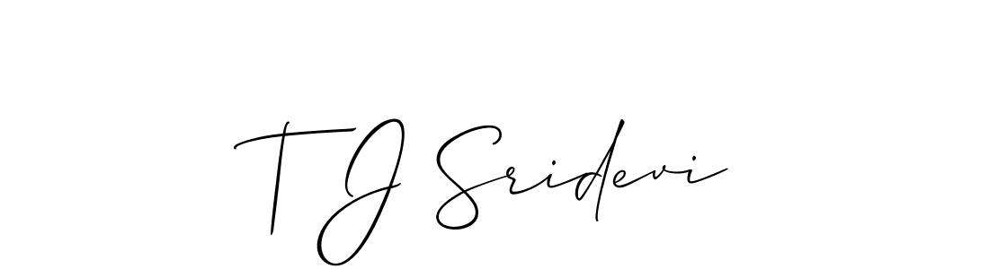 Make a beautiful signature design for name T J Sridevi. With this signature (Allison_Script) style, you can create a handwritten signature for free. T J Sridevi signature style 2 images and pictures png