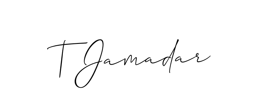 This is the best signature style for the T Jamadar name. Also you like these signature font (Allison_Script). Mix name signature. T Jamadar signature style 2 images and pictures png