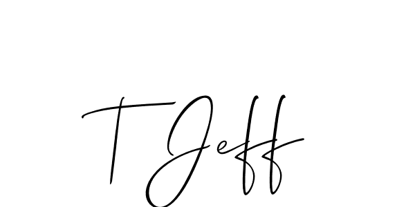 Also we have T Jeff name is the best signature style. Create professional handwritten signature collection using Allison_Script autograph style. T Jeff signature style 2 images and pictures png