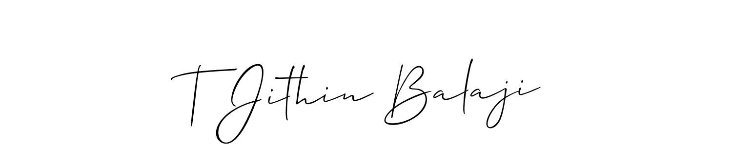 Also we have T Jithin Balaji name is the best signature style. Create professional handwritten signature collection using Allison_Script autograph style. T Jithin Balaji signature style 2 images and pictures png