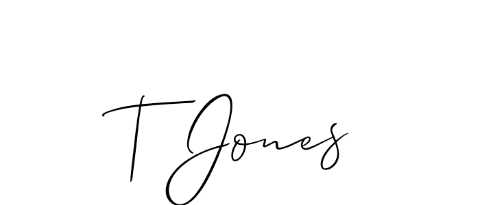 It looks lik you need a new signature style for name T Jones. Design unique handwritten (Allison_Script) signature with our free signature maker in just a few clicks. T Jones signature style 2 images and pictures png