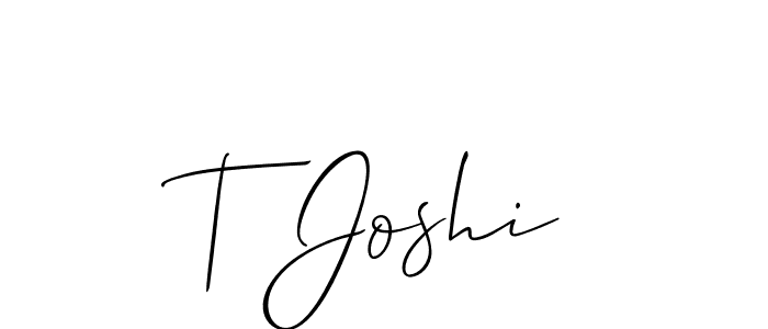 How to make T Joshi signature? Allison_Script is a professional autograph style. Create handwritten signature for T Joshi name. T Joshi signature style 2 images and pictures png