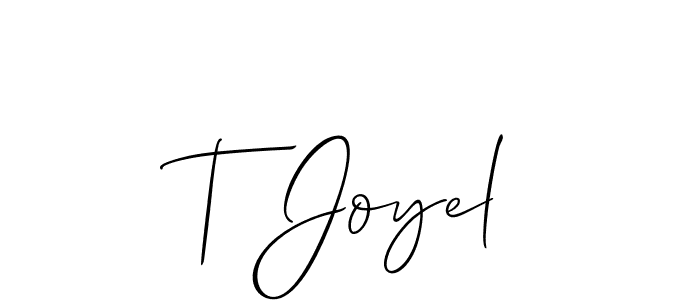 How to make T Joyel name signature. Use Allison_Script style for creating short signs online. This is the latest handwritten sign. T Joyel signature style 2 images and pictures png