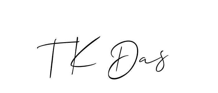 Create a beautiful signature design for name T K Das. With this signature (Allison_Script) fonts, you can make a handwritten signature for free. T K Das signature style 2 images and pictures png