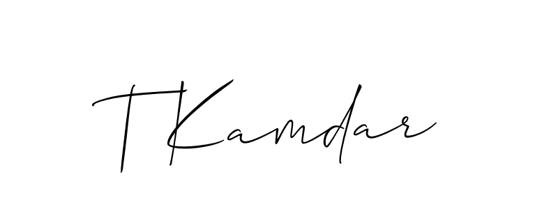 See photos of T Kamdar official signature by Spectra . Check more albums & portfolios. Read reviews & check more about Allison_Script font. T Kamdar signature style 2 images and pictures png