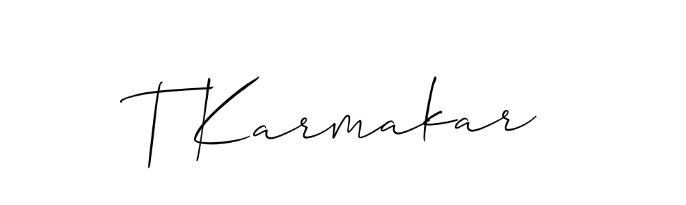 Allison_Script is a professional signature style that is perfect for those who want to add a touch of class to their signature. It is also a great choice for those who want to make their signature more unique. Get T Karmakar name to fancy signature for free. T Karmakar signature style 2 images and pictures png