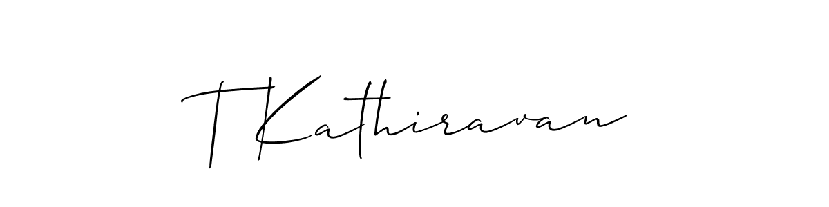 Create a beautiful signature design for name T Kathiravan. With this signature (Allison_Script) fonts, you can make a handwritten signature for free. T Kathiravan signature style 2 images and pictures png